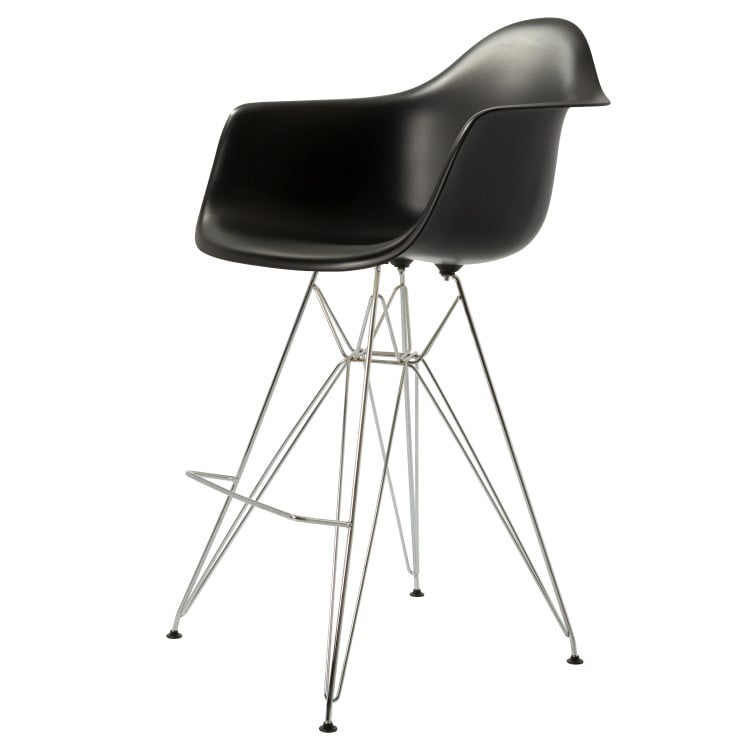 Charles Eames style, Taburete de barra DAR negro PP