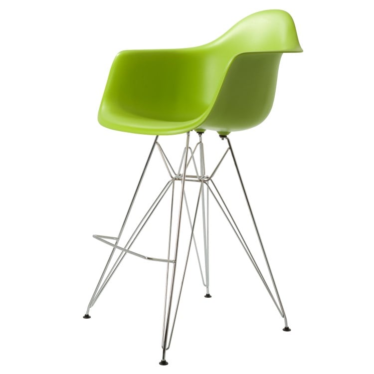 Charles Eames style, Taburete de barra DAR verde PP