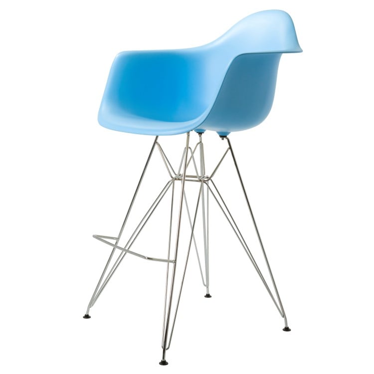 Charles Eames style, Taburete de barra DAR PP azul claro