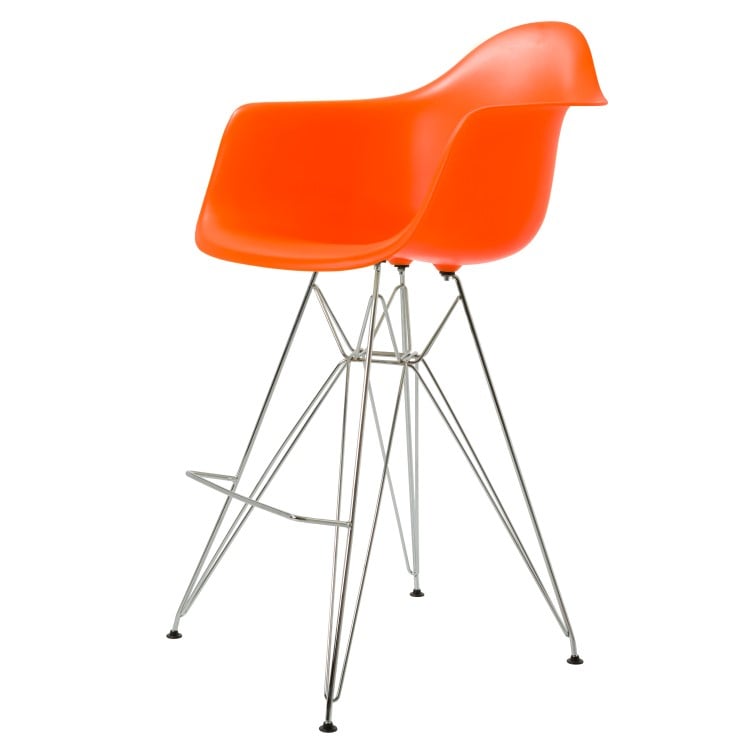 Charles Eames style, Taburete de barra DAR naranja PP