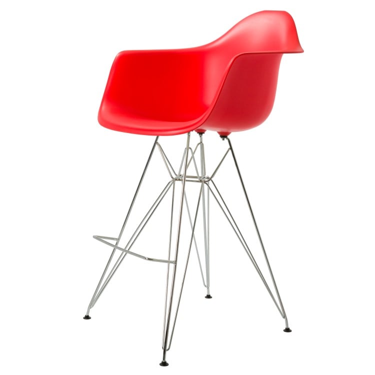 Charles Eames style, Taburete de barra DAR rojo PP