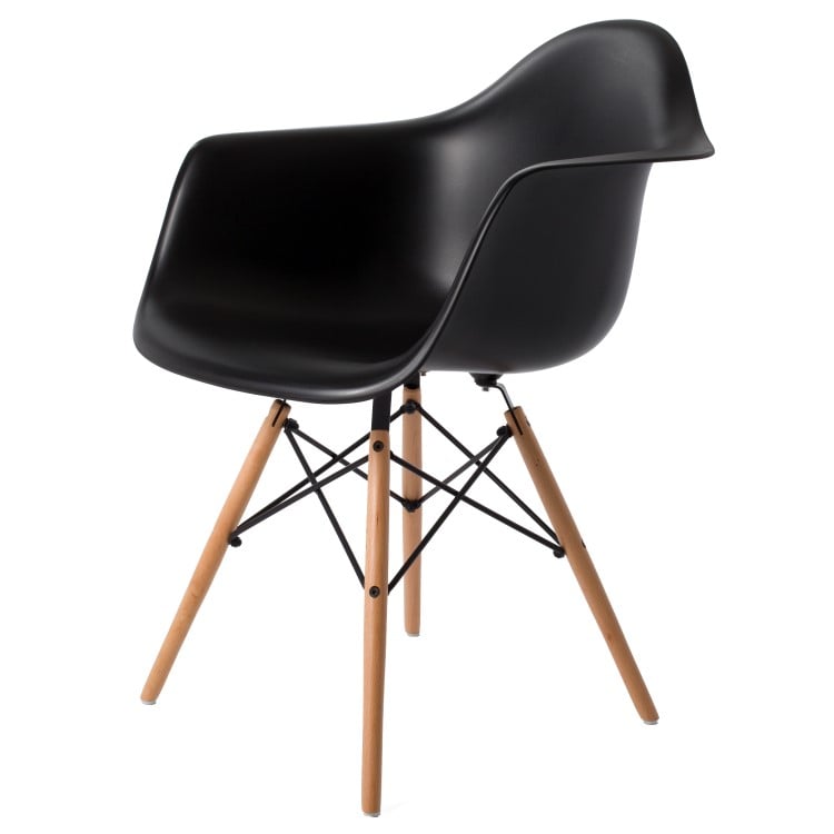 Charles Eames style, Silla de comedor DAW negro PP