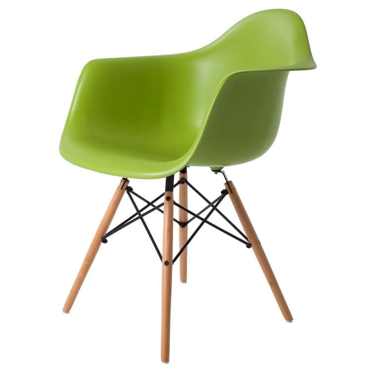 Charles Eames style, Silla de comedor DAW verde PP