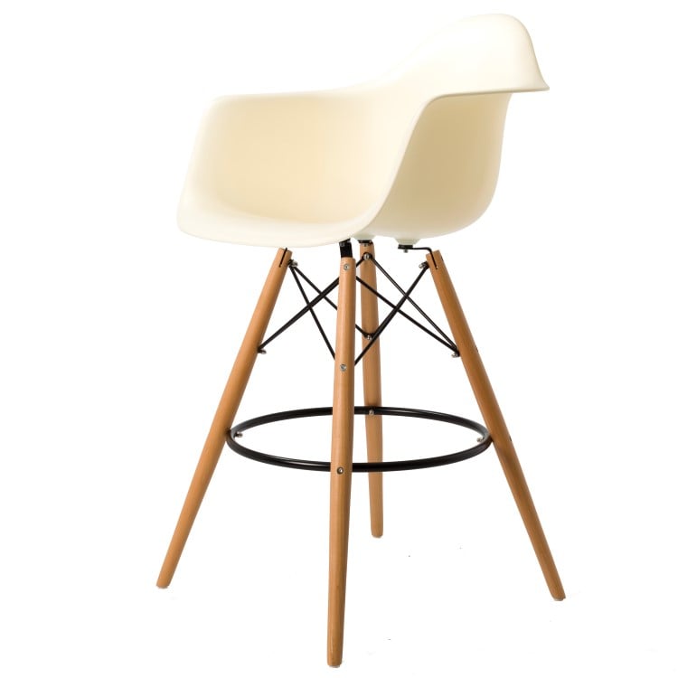 Charles Eames style, Taburete de barra DAW Taburete crema PP