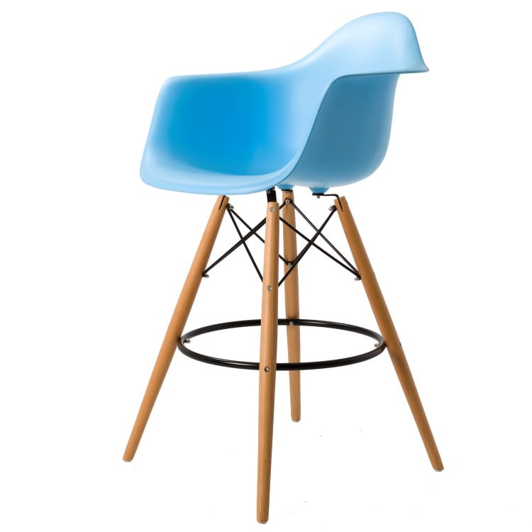 Charles Eames style, Taburete de barra DAW Taburete PP azul claro