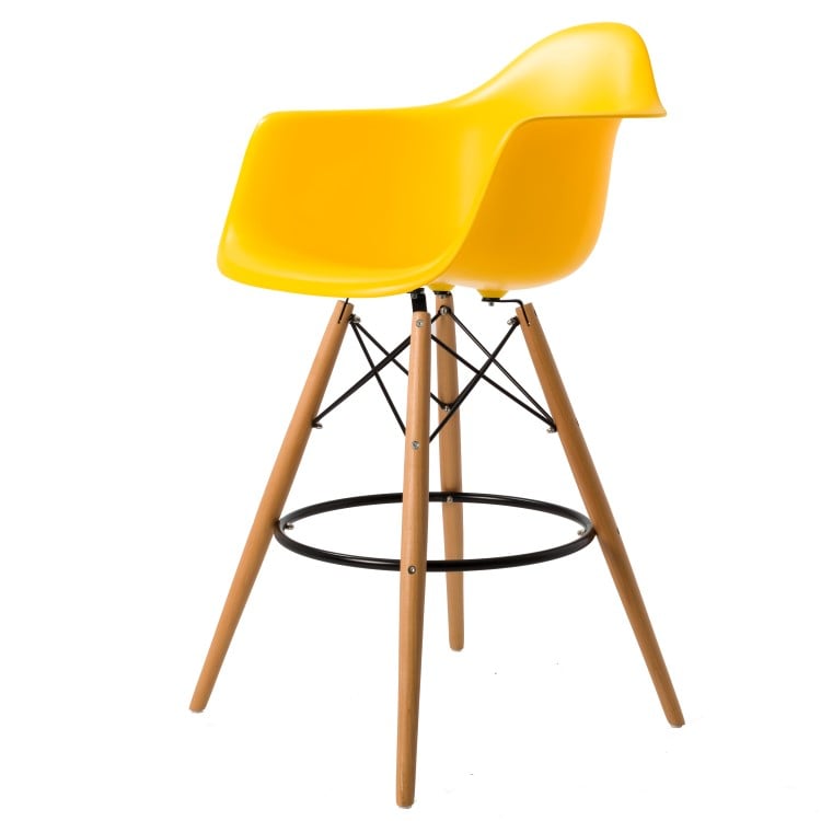 Charles Eames style, Taburete de barra DAW Taburete amarilla PP