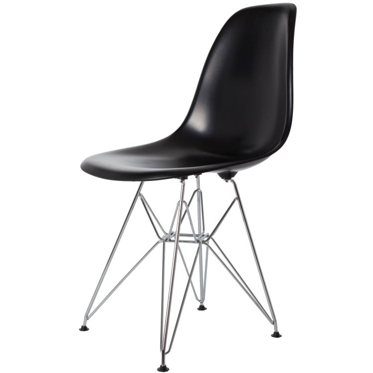 Charles Eames style, Silla de comedor DSR ABS Negro