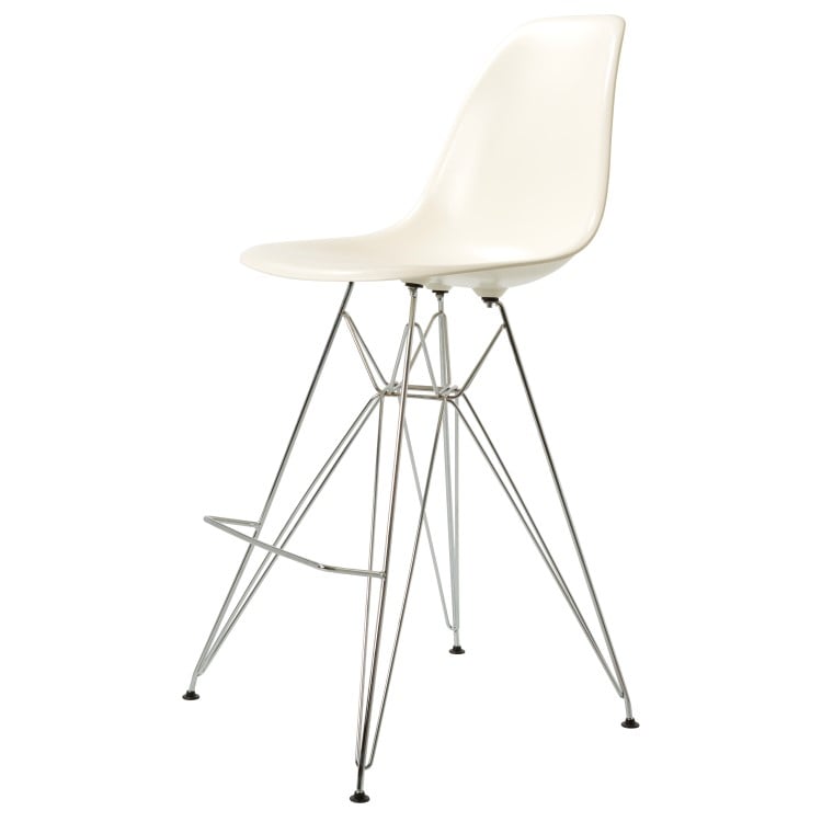 Charles Eames style, Taburete de barra DSR lustroso ABS Crema