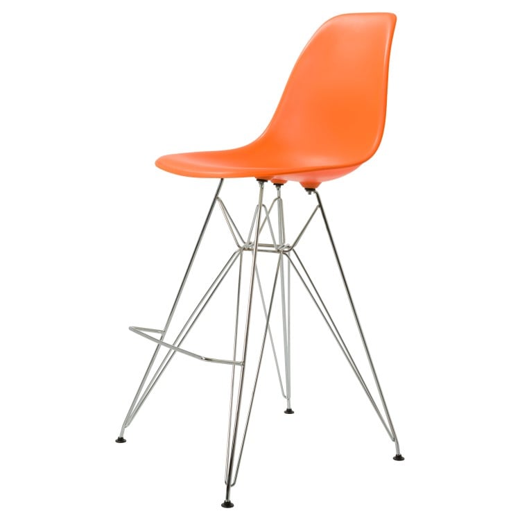 Charles Eames style, Taburete de barra DSR mate naranja PP