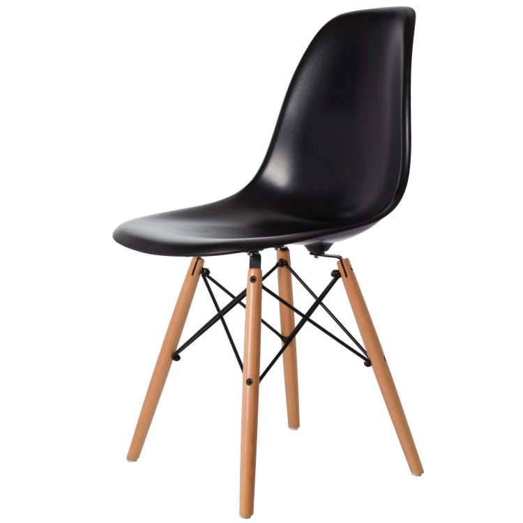 Charles Eames style, Silla de comedor DSW ABS Negro