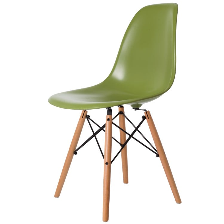Charles Eames style, Silla de comedor DSW ABS Verde
