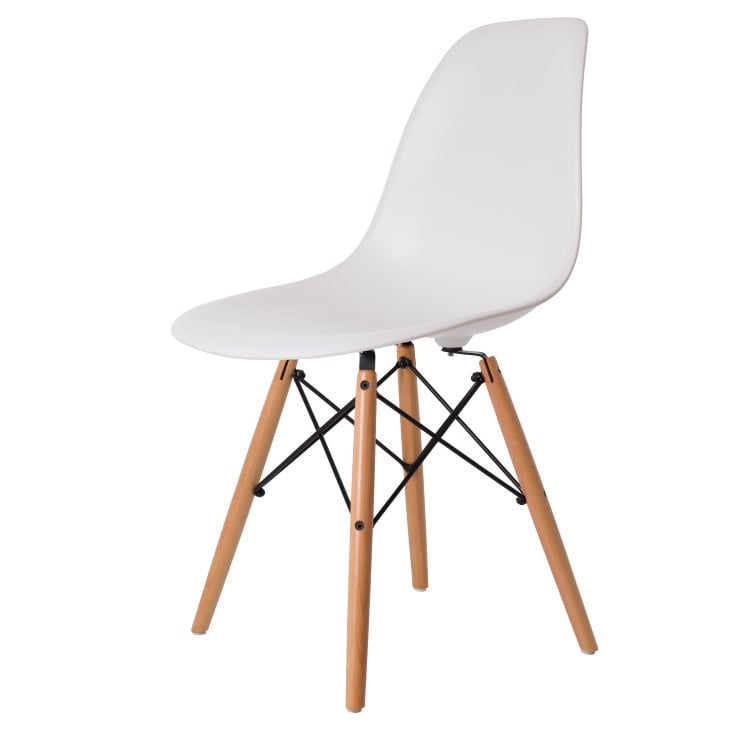 Charles Eames style, Silla de comedor DSW mate PP blanco