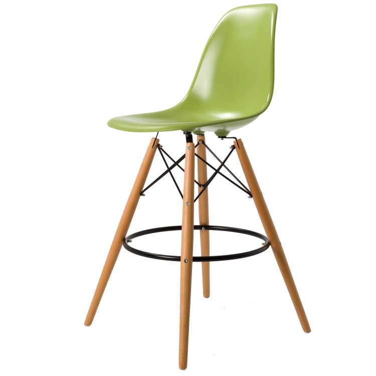 Charles Eames style, Taburete de barra DSW Taburete ABS Verde