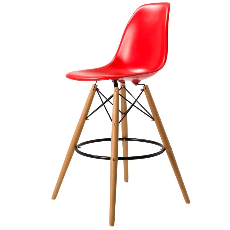 Charles Eames style, Taburete de barra DSW Taburete ABS Rojo