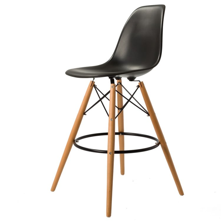 Charles Eames style, Taburete de barra DSW mate negro PP
