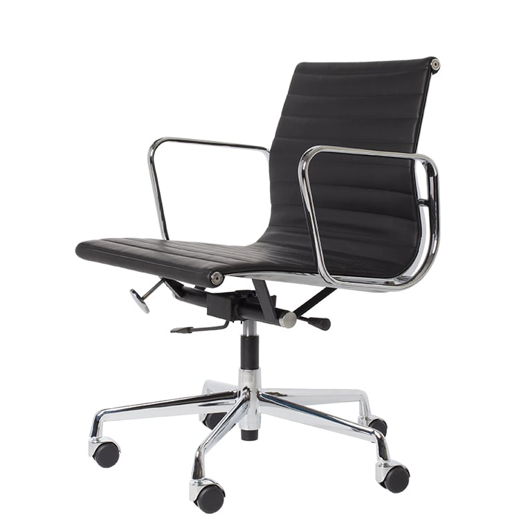 Charles Eames style, Silla de oficina EA117 Cuero Negro