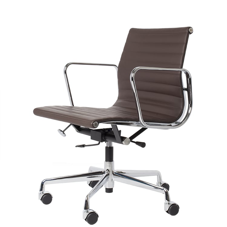 Charles Eames style, Silla de oficina EA117 Cuero Marrón