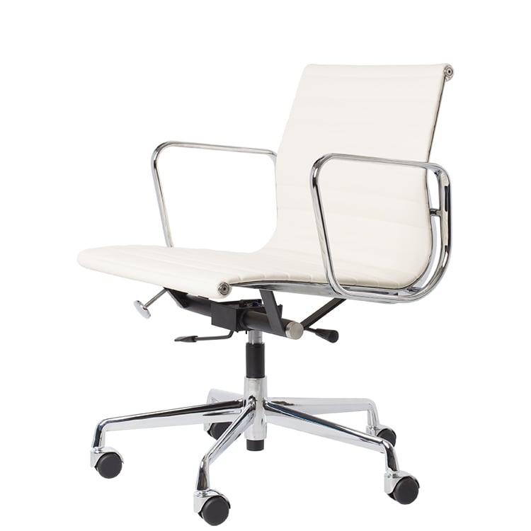 Charles Eames style, Silla de oficina EA117 Cuero blanco