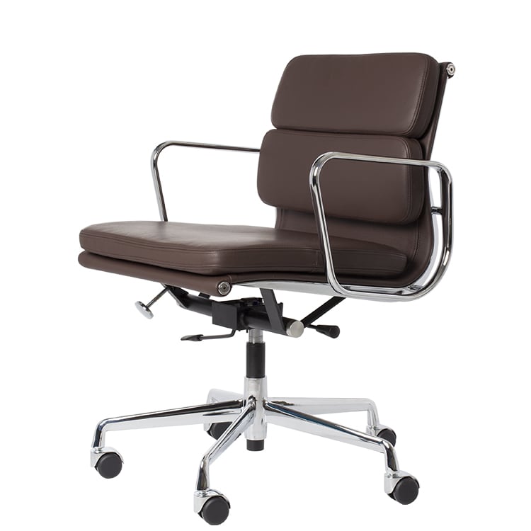 Charles Eames style, Silla de oficina EA217 Cuero Marrón