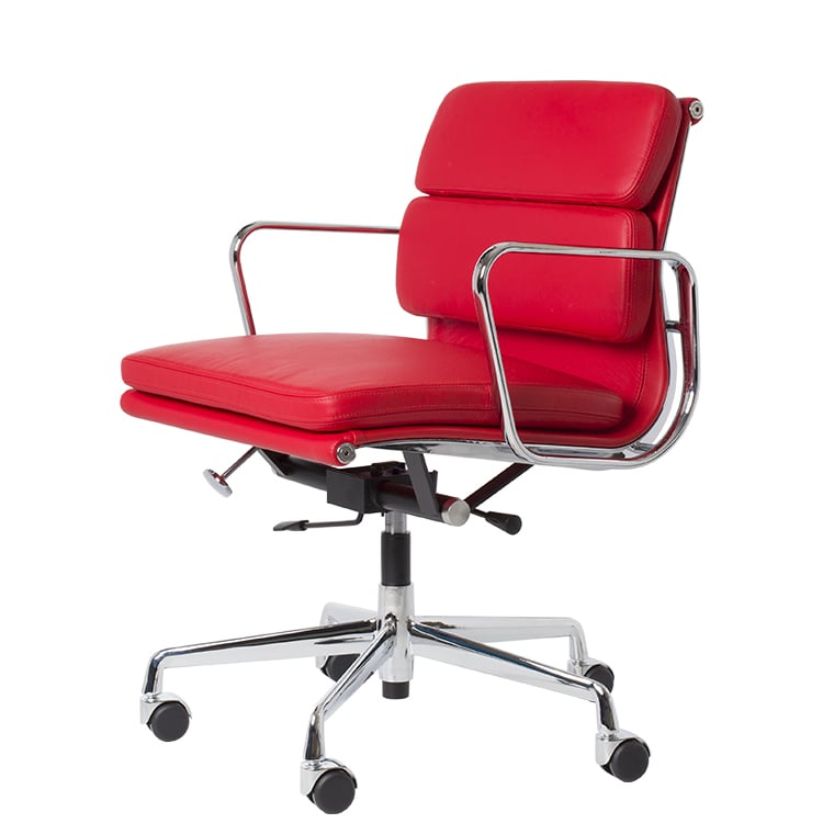 Charles Eames style, Silla de oficina EA217 Cuero rojo