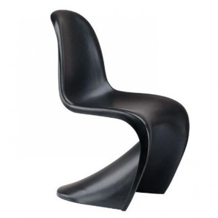 Verner Panton style, Silla de comedor silla Panton mate negro PP