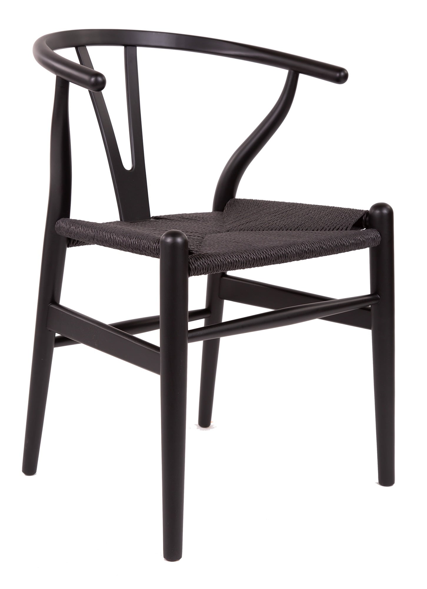 Wegner style, Silla de comedor Y-chair wishbone CH24 Negro Negro