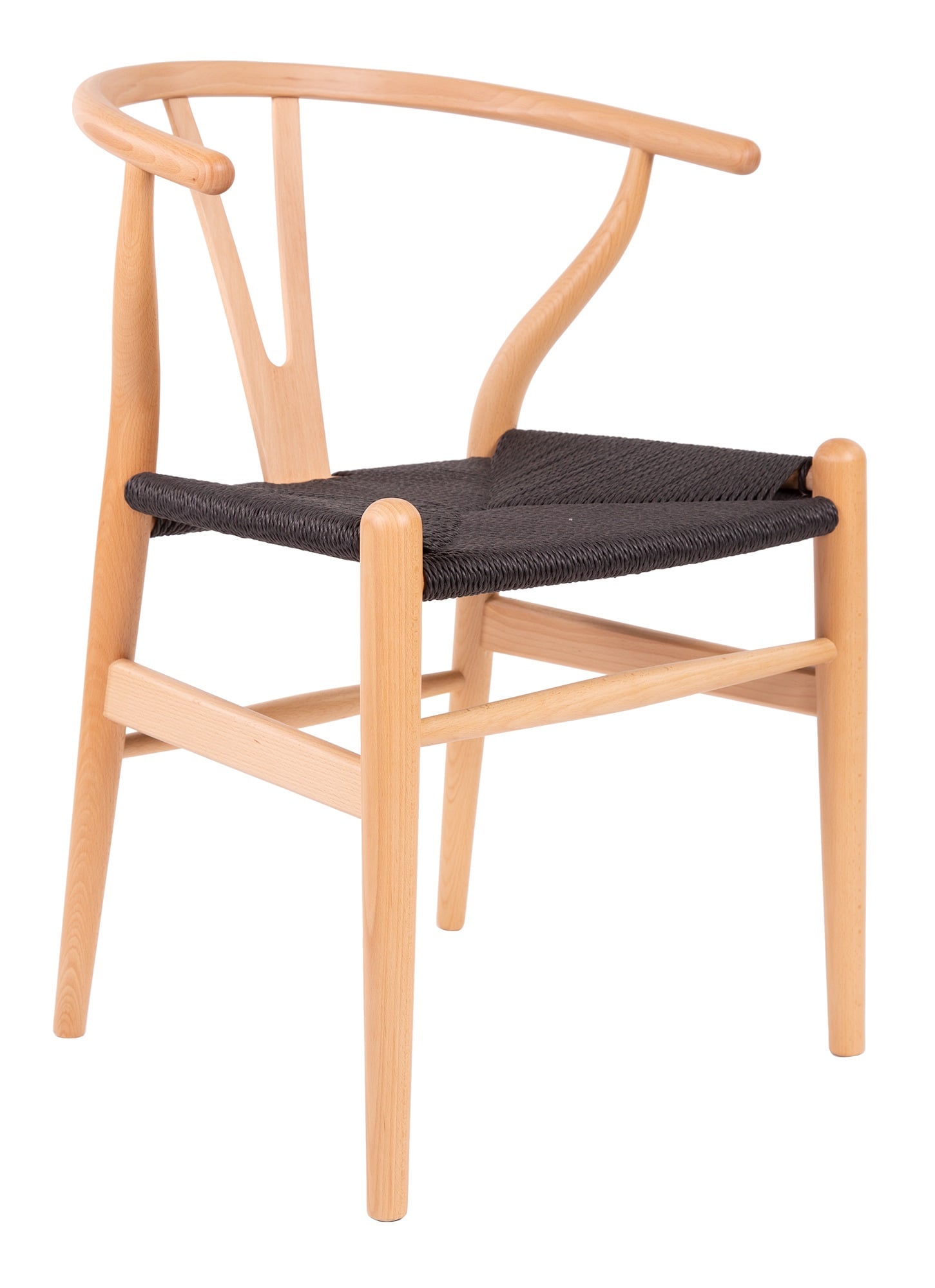 Wegner style, Silla de comedor Y-chair wishbone CH24 natural Negro
