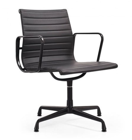 Charles Eames style, Silla de conferencia EA108 Cuero marco negro Negro