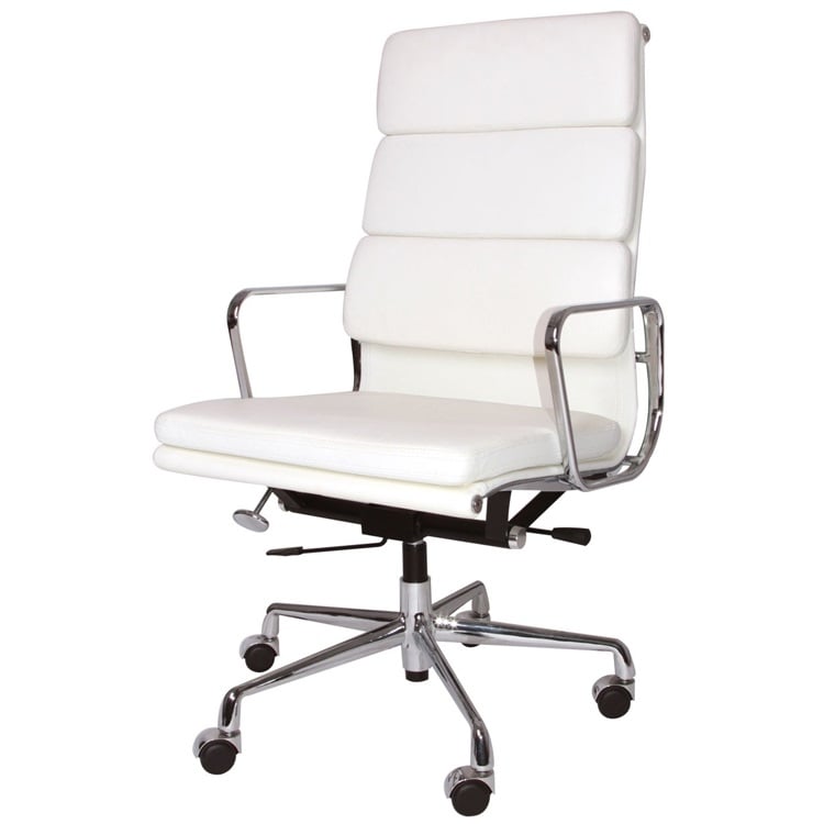 Charles Eames style, Silla de oficina EA219 Cuero blanco