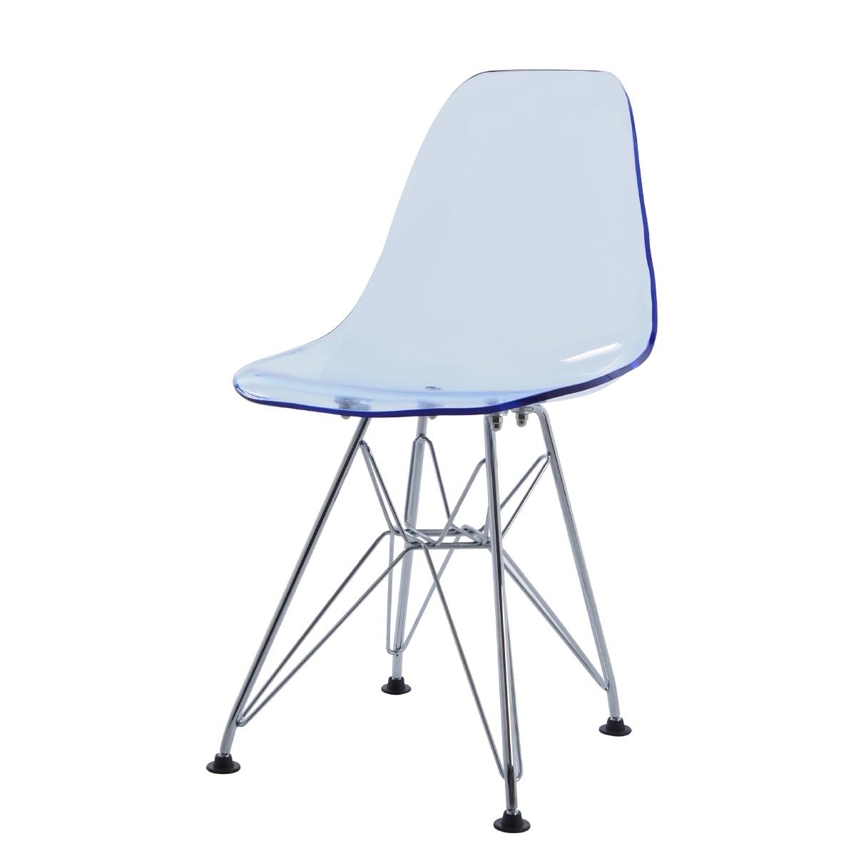 Charles Eames style, Silla para niños DSR Júnior azul transparente