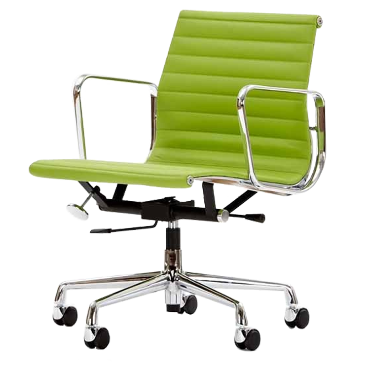 Charles Eames style, Silla de oficina EA117 Cuero Verde