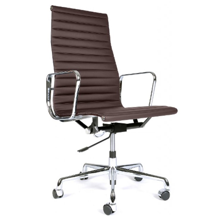 Charles Eames style, Silla de oficina EA119 Cuero Marrón