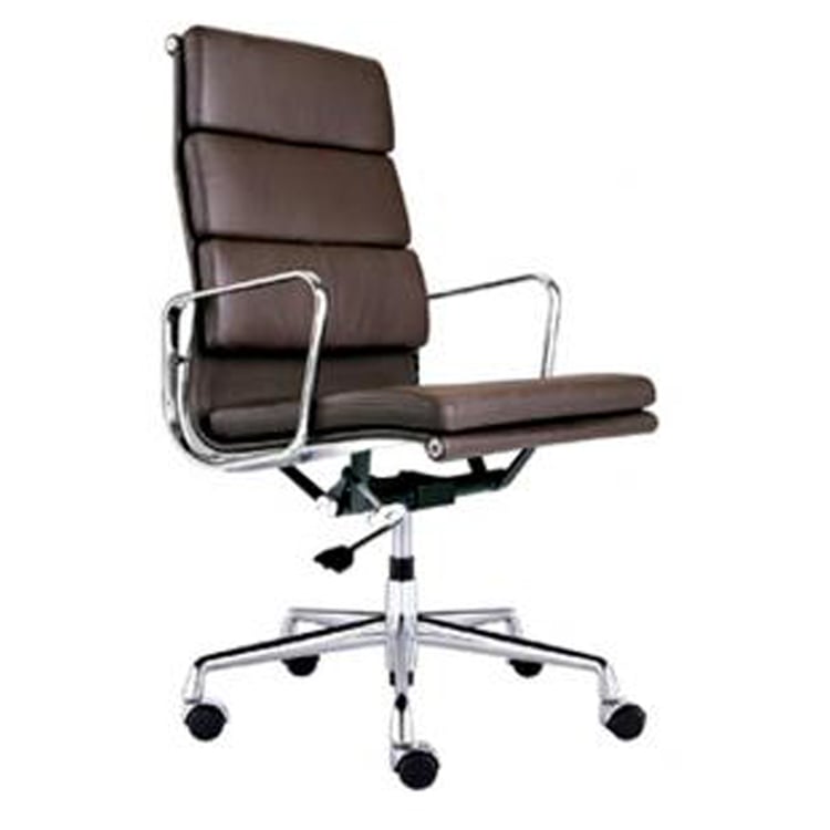 Charles Eames style, Silla de oficina EA219 Cuero Marrón