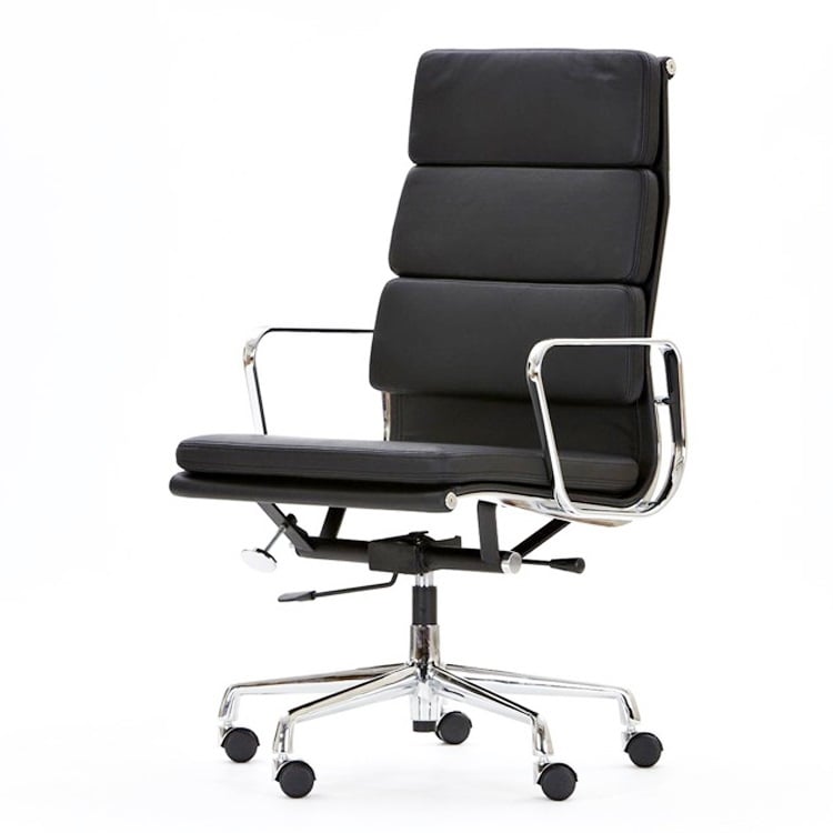 Charles Eames style, Silla de oficina EA219 Cuero Negro