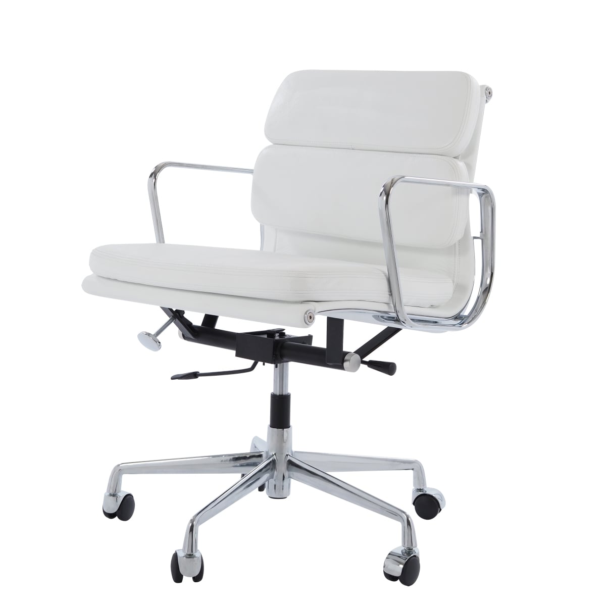 Charles Eames style, Silla de oficina EA217 Cuero blanco