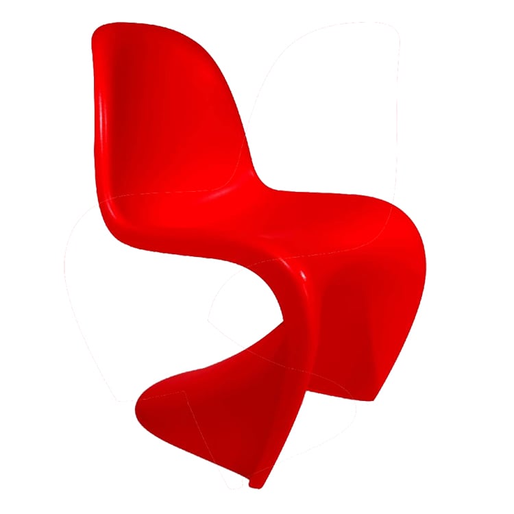 Verner Panton style, Silla de comedor silla Panton lustroso rojo