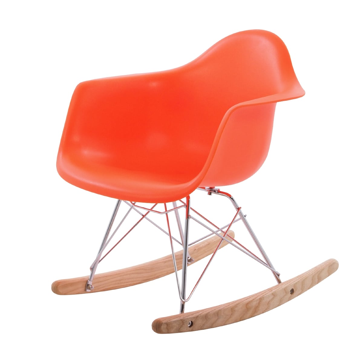 Charles Eames style, Silla mecedora RAR Júnior naranja
