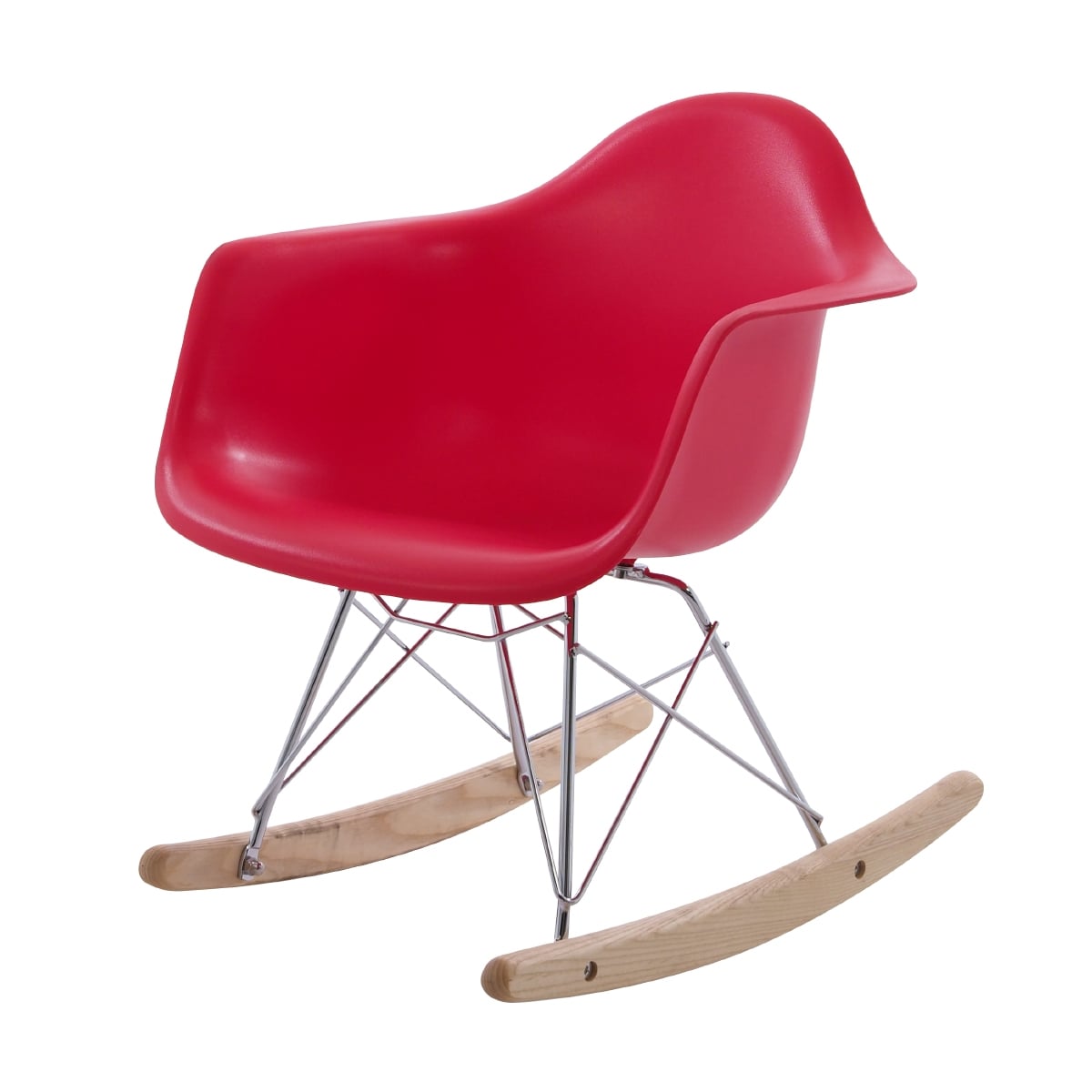 Charles Eames style, Silla mecedora RAR Júnior rojo