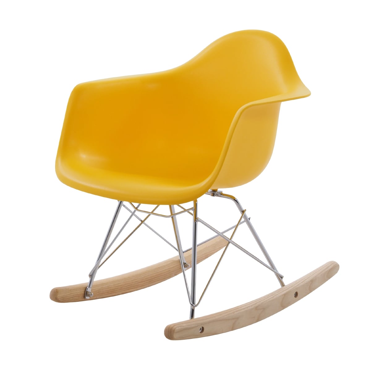 Charles Eames style, Silla mecedora RAR Júnior amarillo