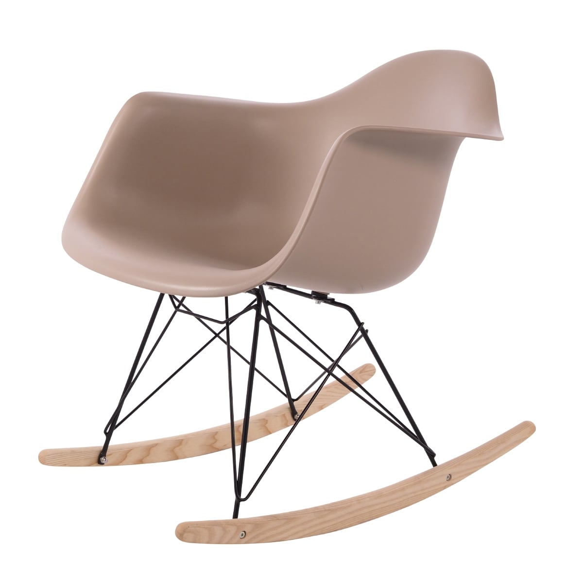 Charles Eames style, Silla mecedora RAR Estructura Negro PP choco caro