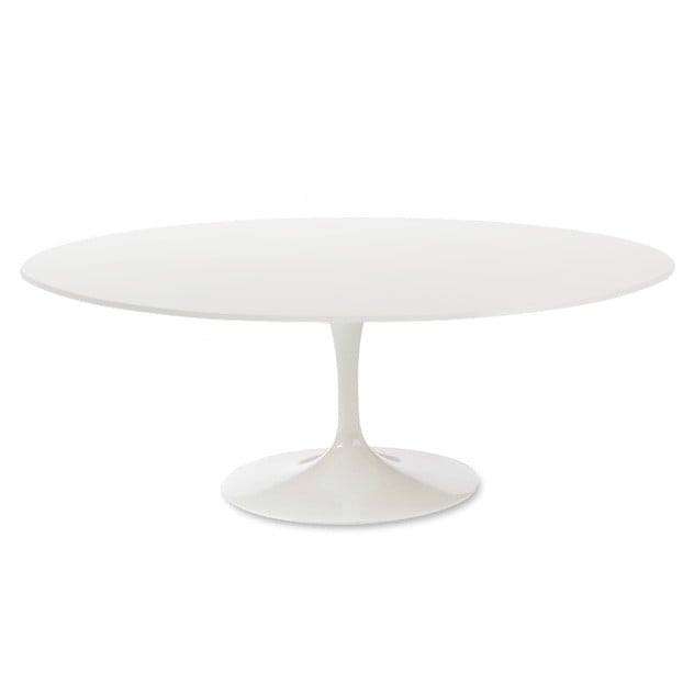 Eero Saarinen style, Mesa de comedor Tabla del tulipán Tapa Madera blanca Base blanca