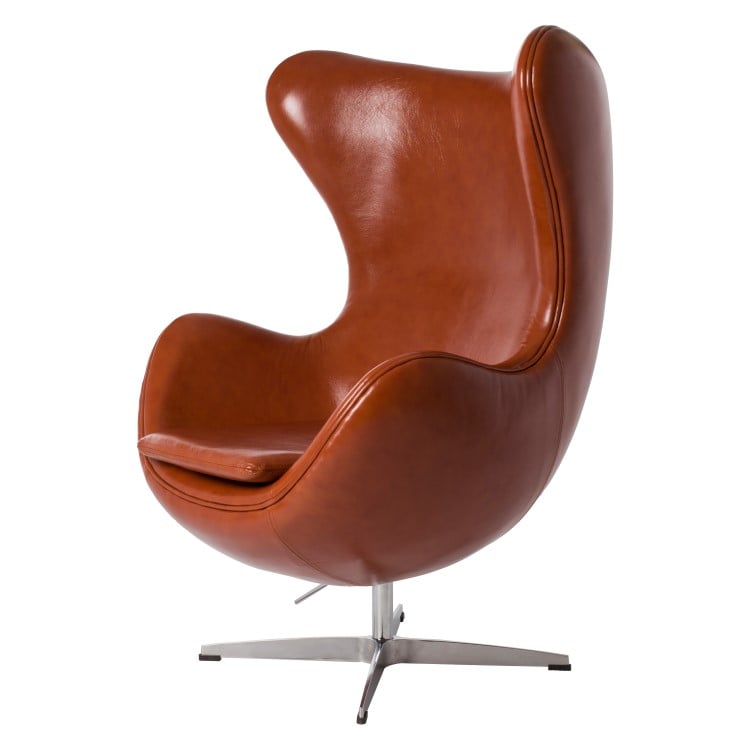 Arne Jacobsen style, Sillón Egg silla Coñac