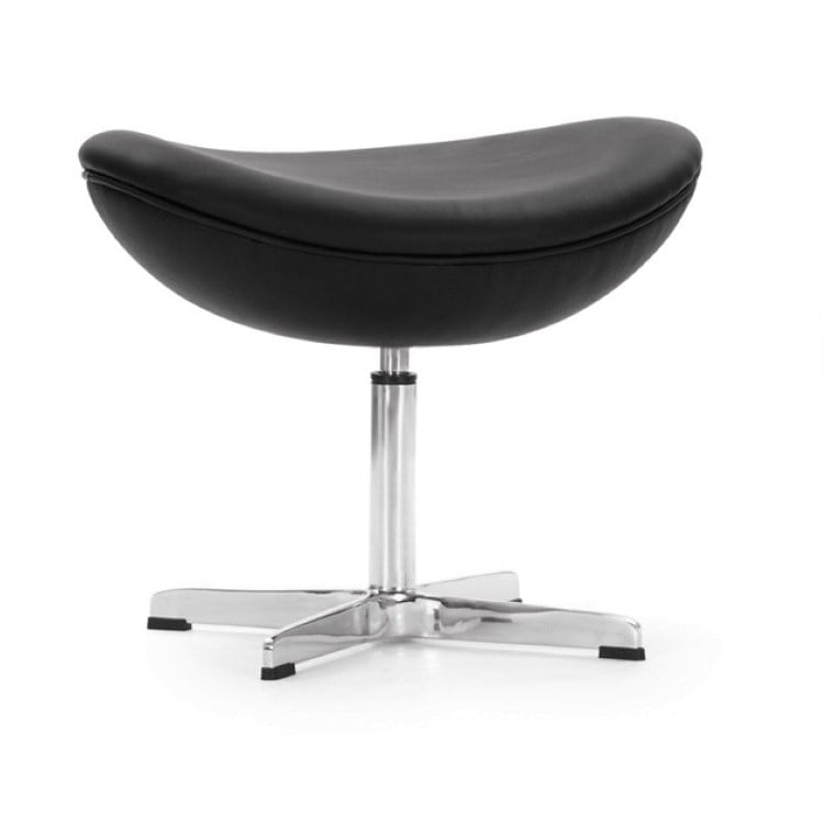 Arne Jacobsen style, Escabel Egg silla Cuero Negro
