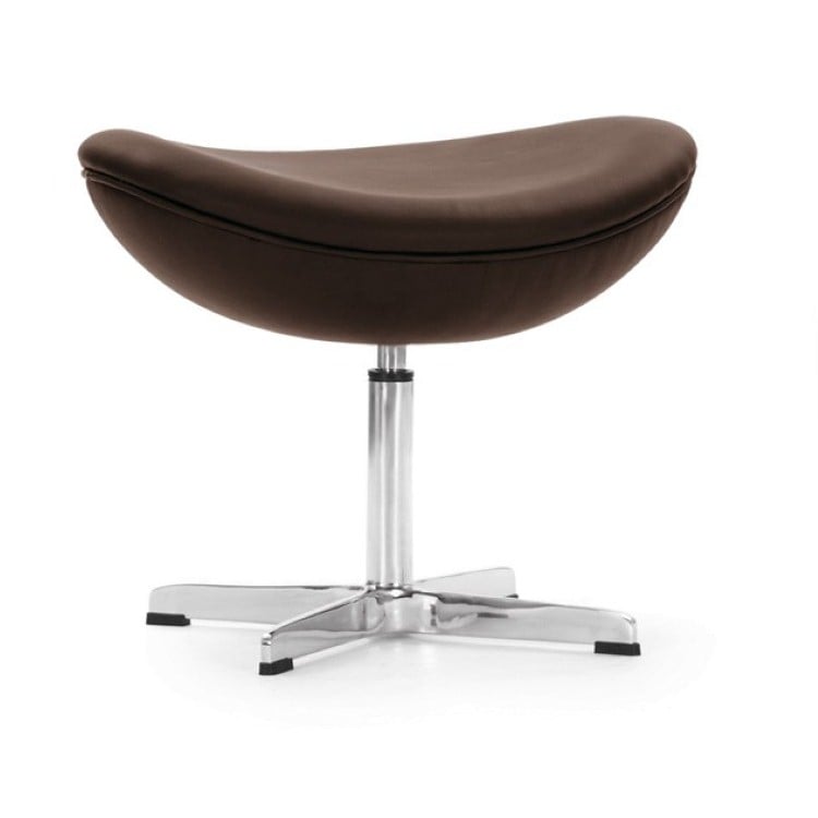 Arne Jacobsen style, Escabel Egg silla Cuero Marrón
