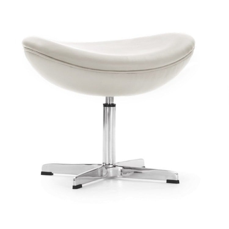 Arne Jacobsen style, Escabel Egg silla Cuero Marfil