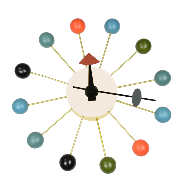 George Nelson style, Reloj de pared Ball reloj multicolor