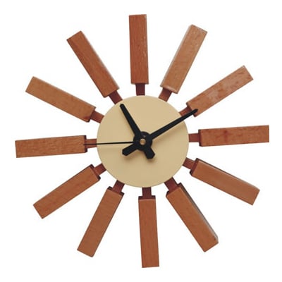George Nelson style, Reloj de pared Block clock Marrón