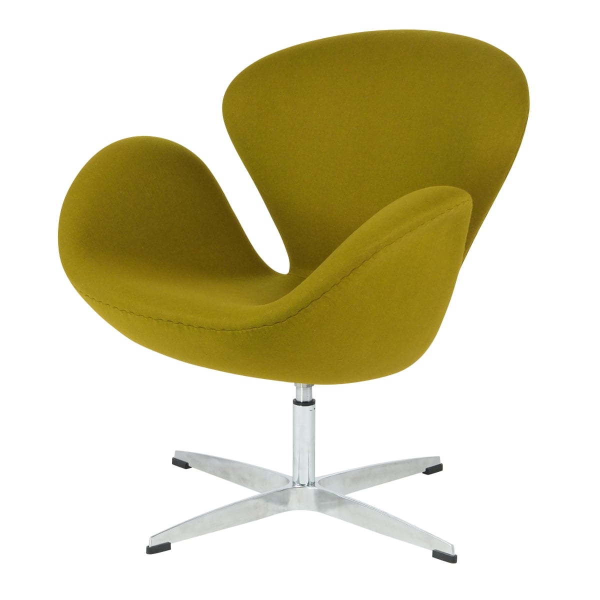 Arne Jacobsen style, Sillón cisne Cashmere verde oliva