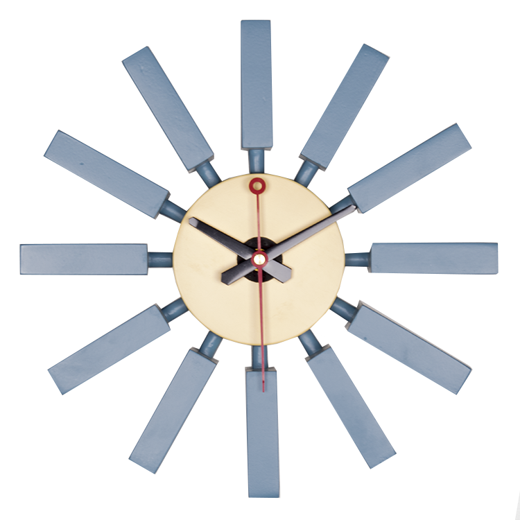 George Nelson style, Reloj de pared Block clock azul claro
