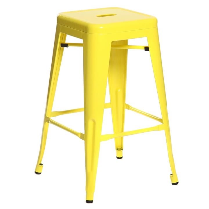 Xavier Pauchard style, Taburete de barra Tolix style taburete 66cm amarillo brillante